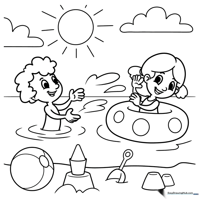 Summer Day Coloring Sheet