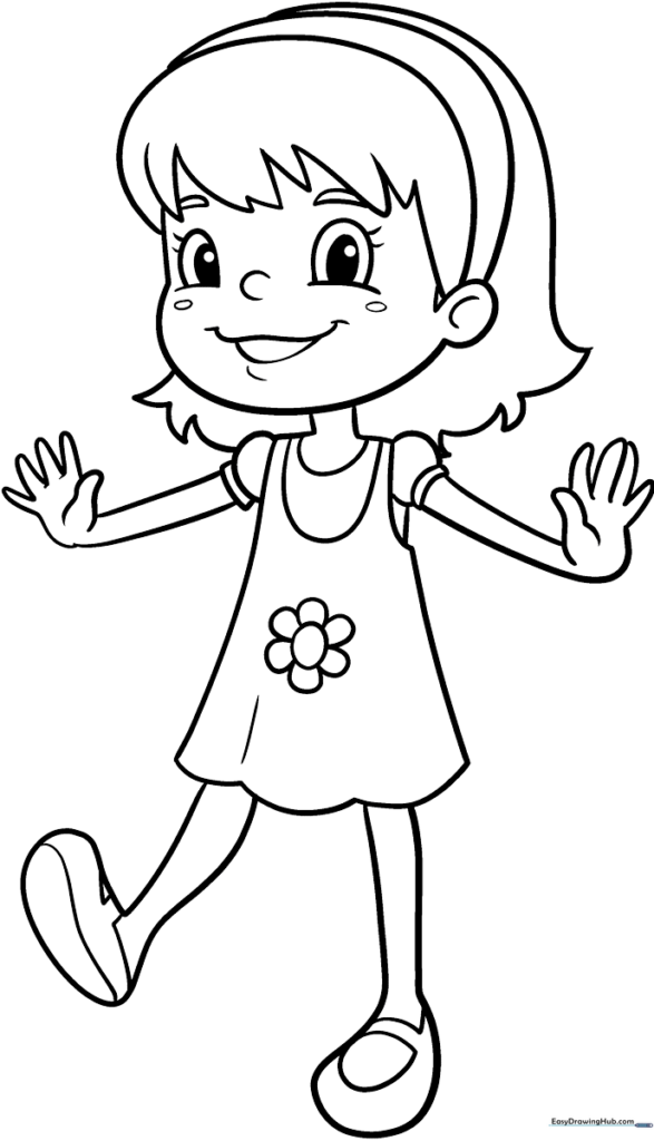 Cartoon Girl Coloring Sheet