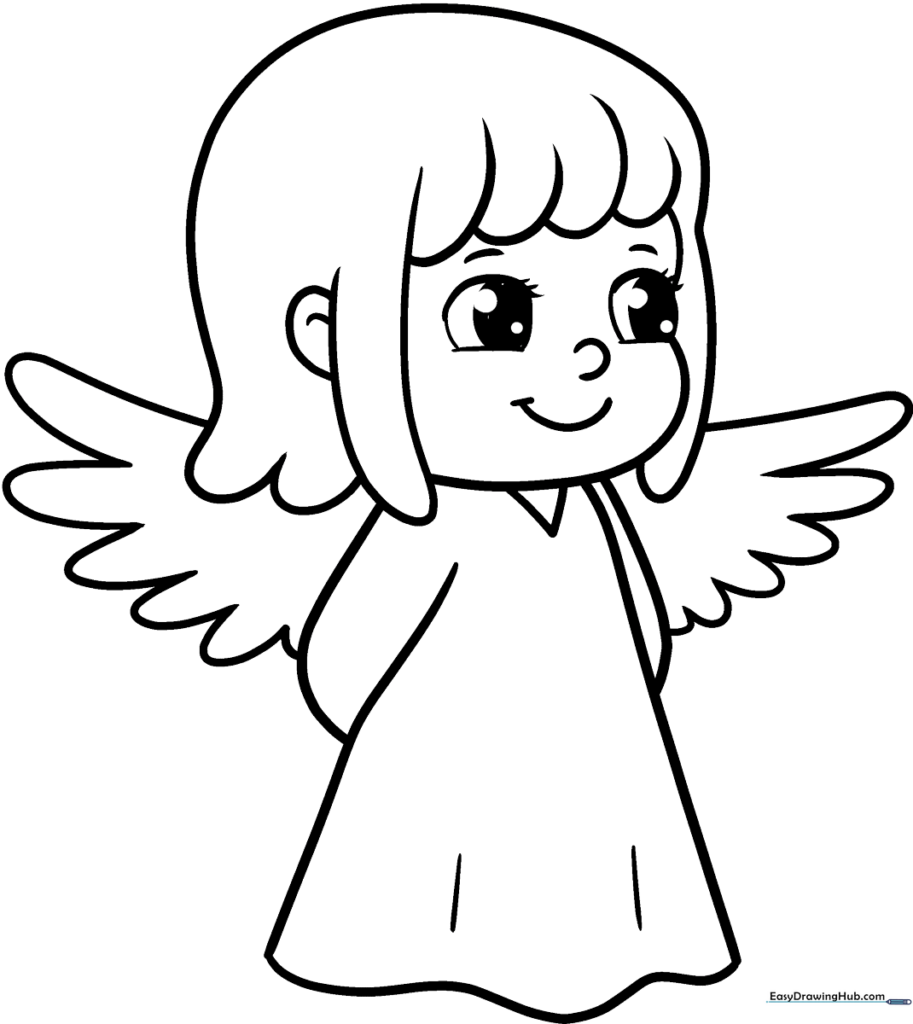 Cartoon Angel Coloring Sheet