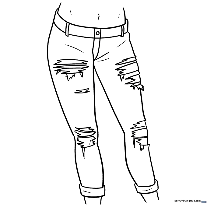 Anime Ripped Jeans