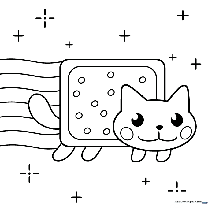 Nyan Cat Coloring Sheet
