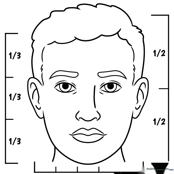 Realistic Face Coloring Sheet