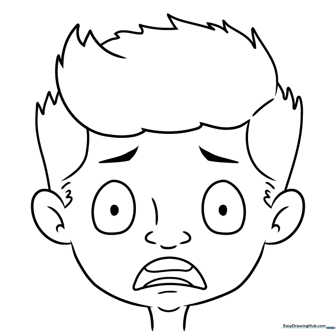 Scared Face Coloring Sheet