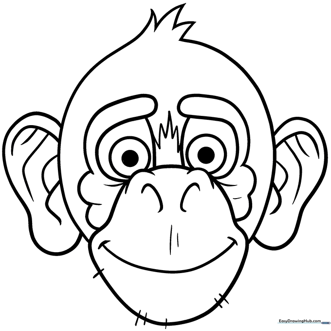 Monkey Face Coloring Sheet