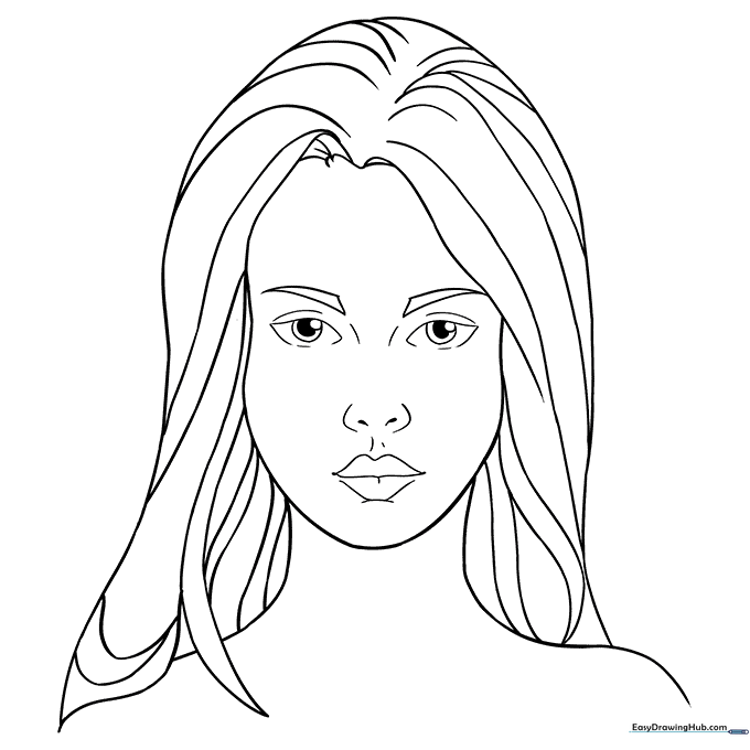 Woman's Face Coloring Sheet