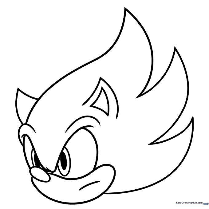 Easy Super Sonic Face Coloring Sheet
