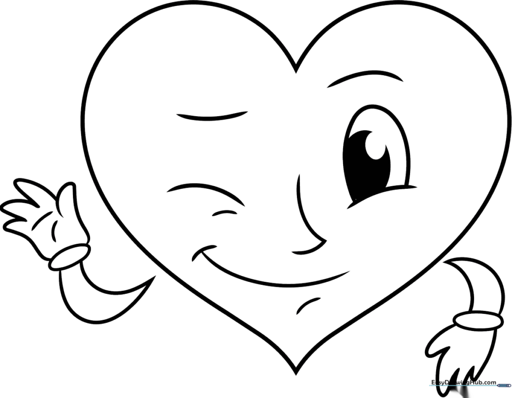 Cute Heart Smiley Face Coloring Sheet