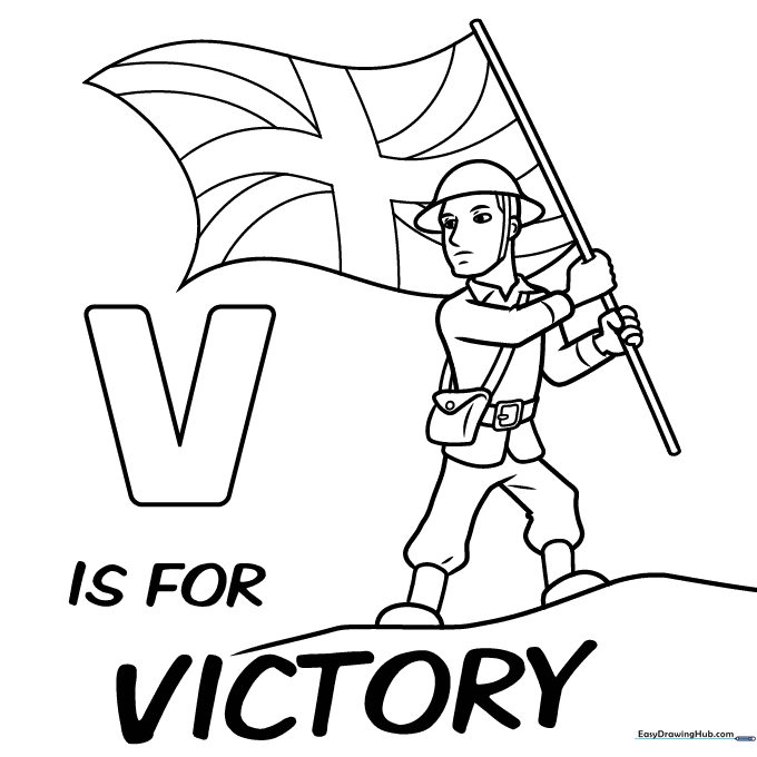 VE Day Card Coloring Sheet