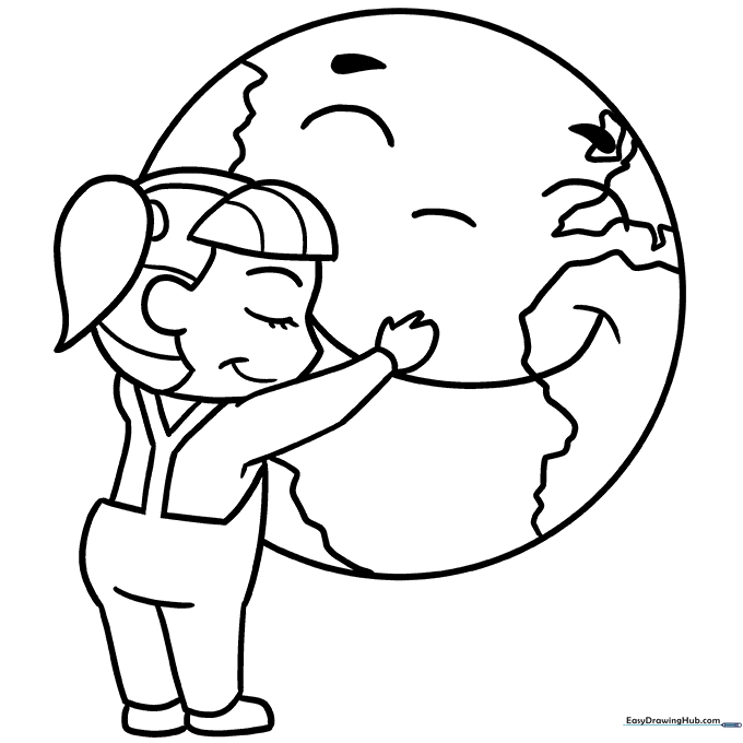 Earth Day Card Coloring Sheet