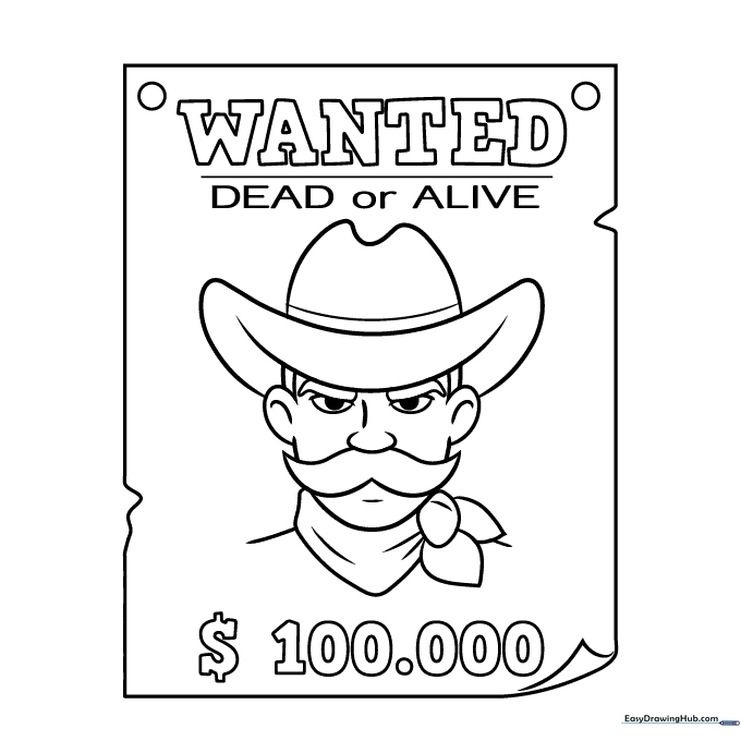 Wanted Poster Coloring Sheet
