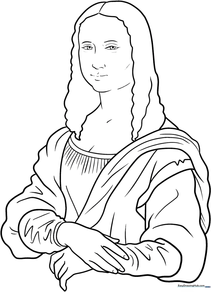 Easy Mona Lisa Coloring Sheet