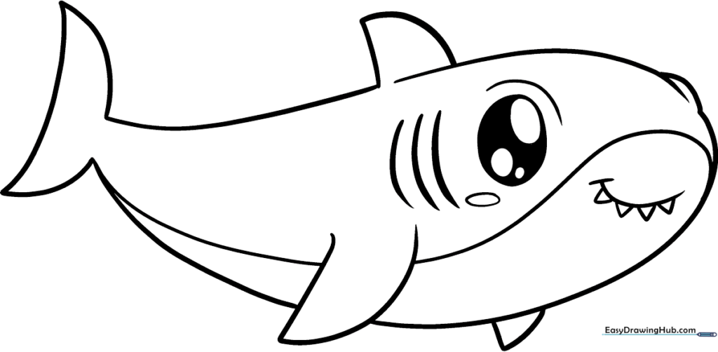 Cute Shark Coloring Sheet