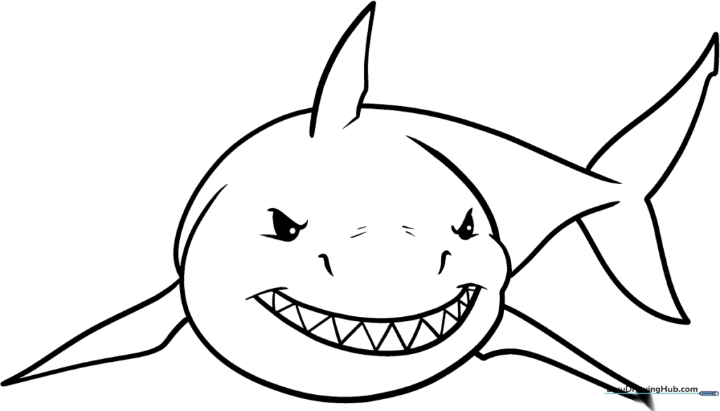 Cartoon Shark Coloring Sheet