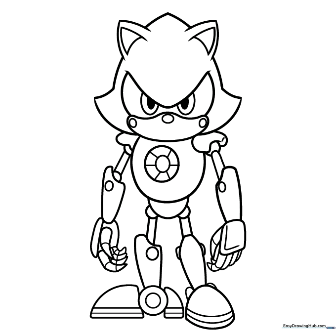Metal Sonic Coloring Sheet