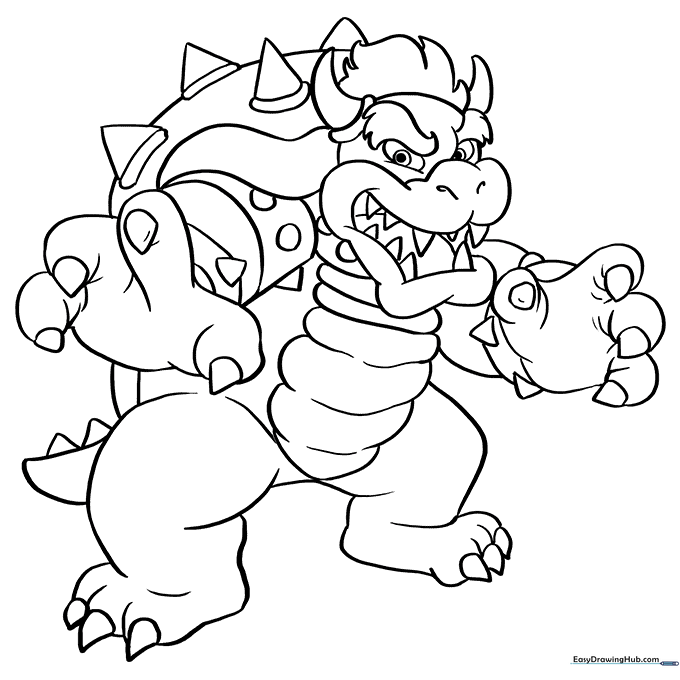 Bowser from Super Mario Bros Coloring Sheet