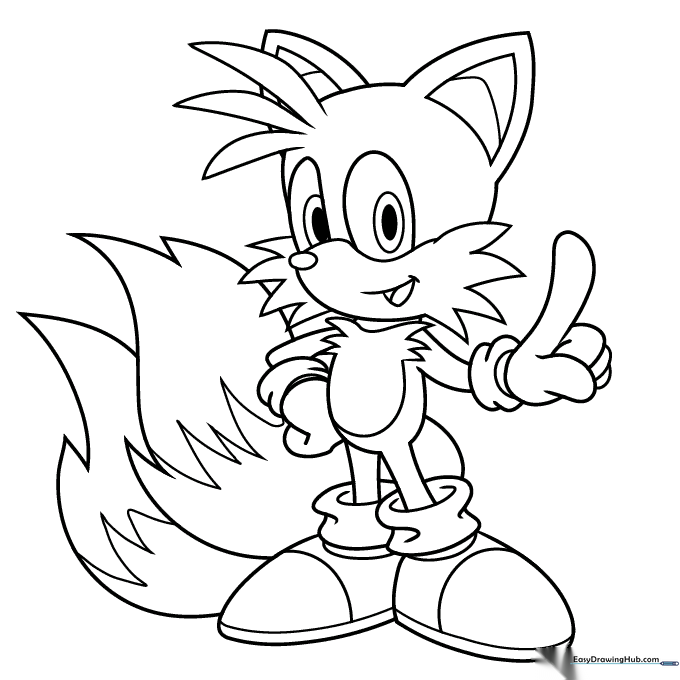 Miles Tails Prower from Sonic the Hedgehog Coloring Sheet