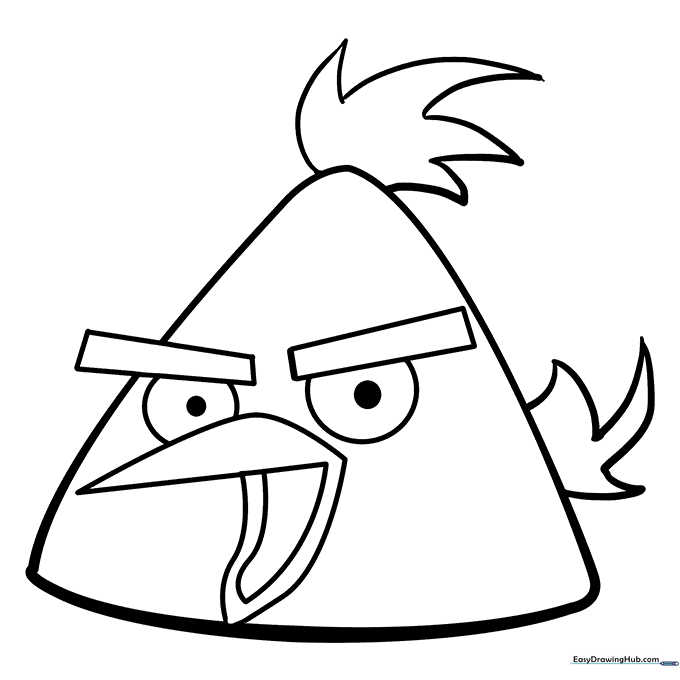 Yellow Angry Bird Coloring Sheet