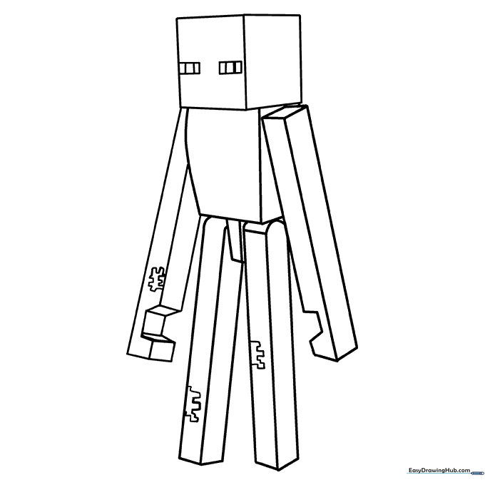 Enderman from Minecraft Coloring Sheet