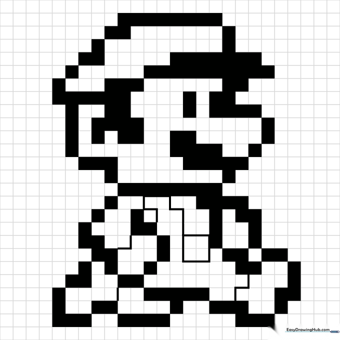Mario Pixel Art Coloring Sheet