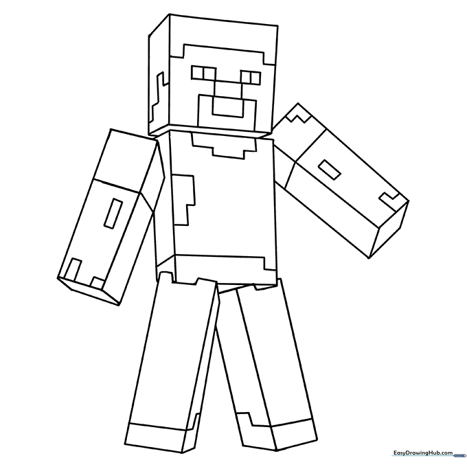 Steve from Minecraft Coloring Sheet