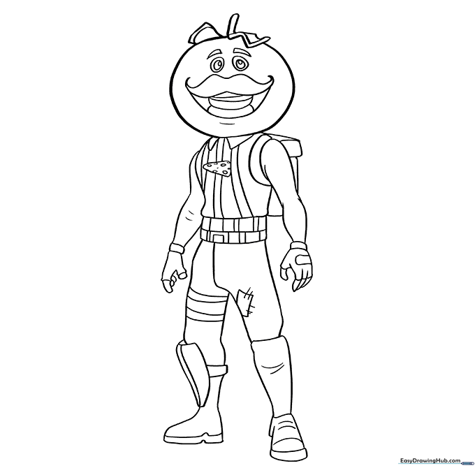 Tomato Head from Fortnite Coloring Sheet