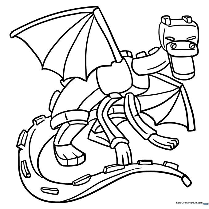 Ender Dragon from Minecraft Coloring Sheet