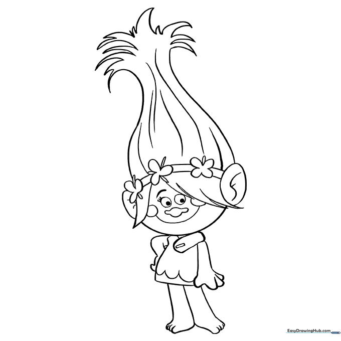 Poppy from Trolls Coloring Sheet