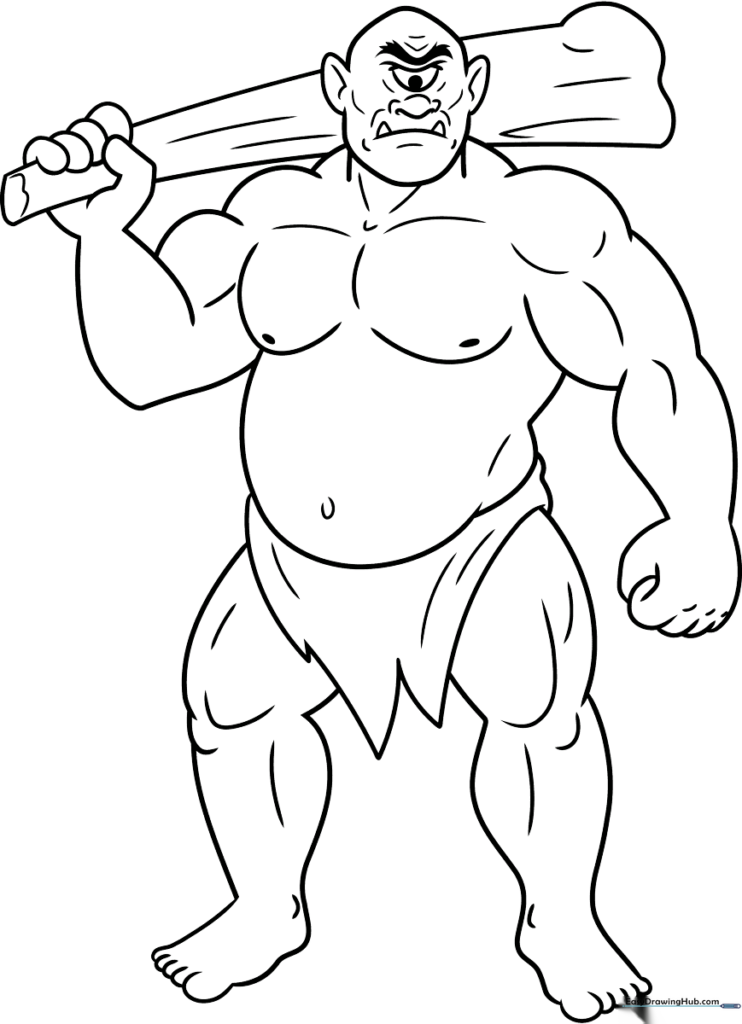 Cyclops from The Odyssey Coloring Sheet