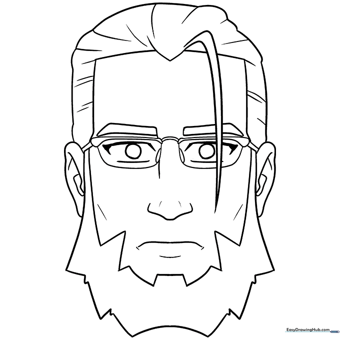 Anime Beard and Facial Hair Coloring Sheet