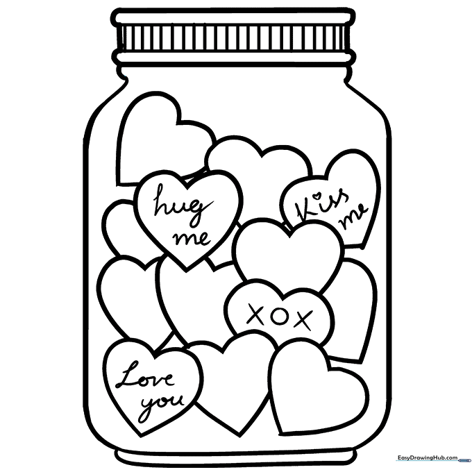 Jar of Love Coloring Sheet