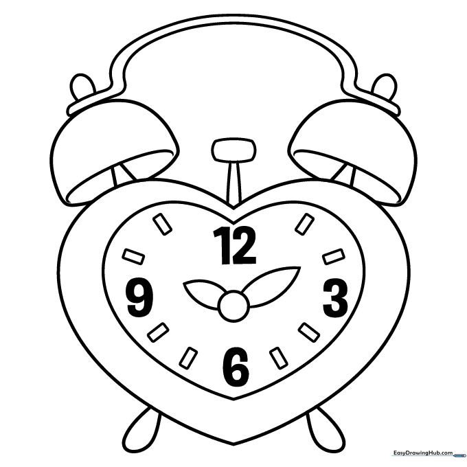 Heart Clock Coloring Sheet