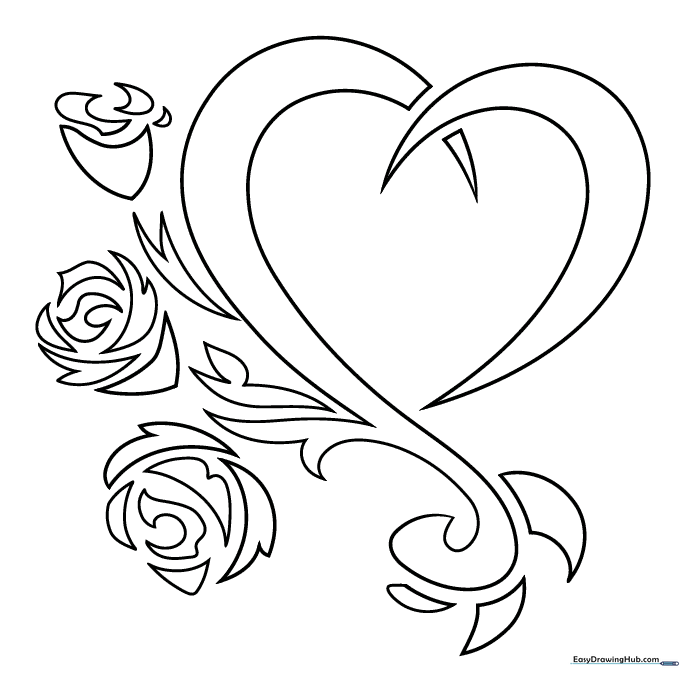 Tribal Heart Tattoo Coloring Sheet
