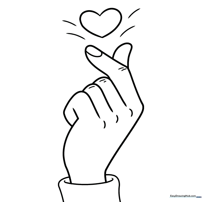 Finger Heart Coloring Sheet