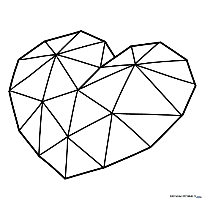 Crystal Heart Coloring Sheet