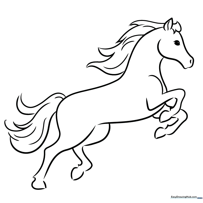 Horse Outline Coloring Sheet