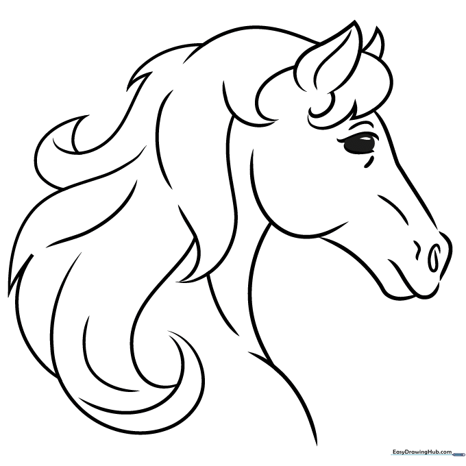 Horse Head Outline Coloring Sheet