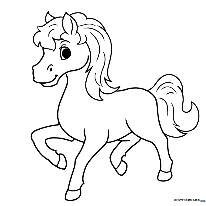 Cartoon Horse Coloring Sheet