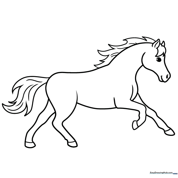 Horse Running Coloring Sheet