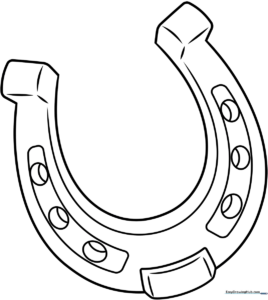 Printable Horseshoe Coloring Page for Kids