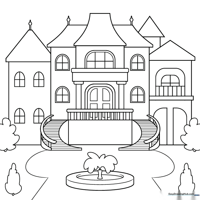 Mansion Coloring Sheet