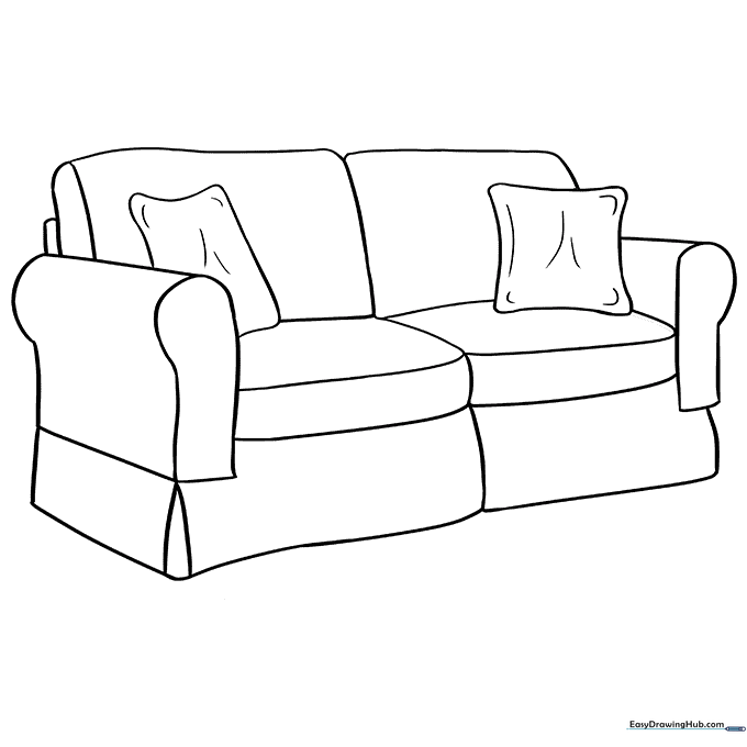 Couch Coloring Sheet