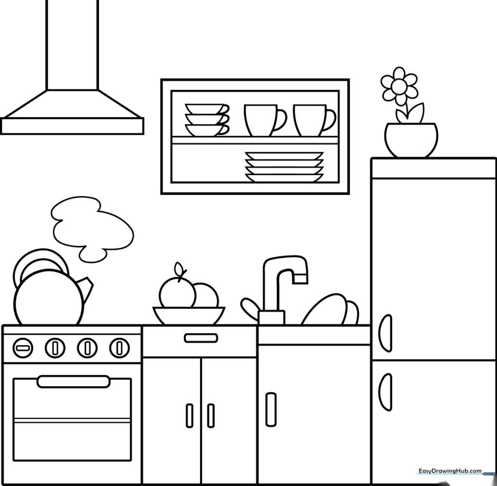 Kitchen Coloring Sheet