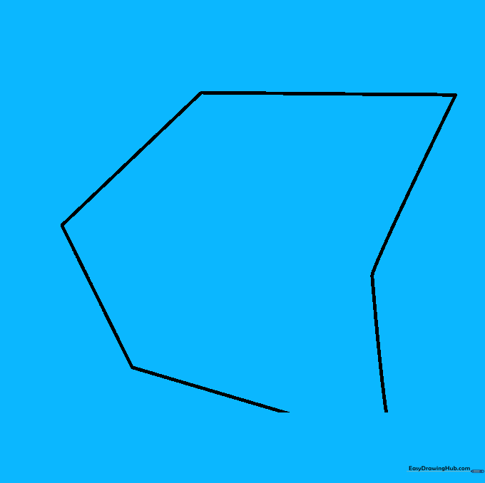 A smaller version of the initial shape drawn inside the first, creating a border that defines the stair structure.