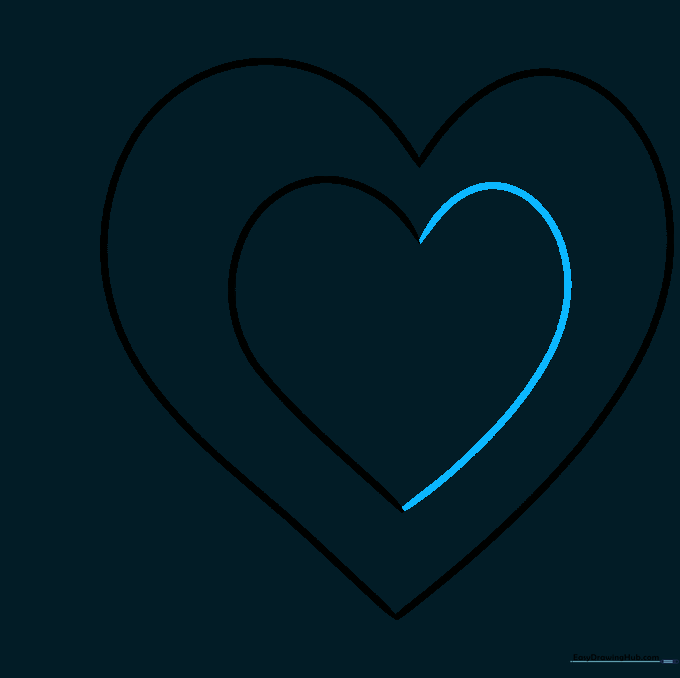 A second inner heart shape completed inside the first, creating a layered effect.