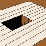 A completed 3D hole optical illusion drawing on paper, showing depth and perspective.