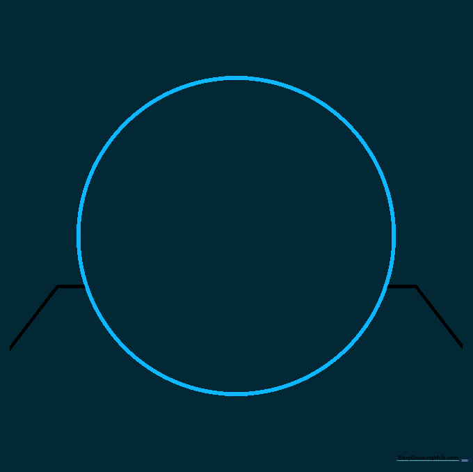 A clean circle drawn over a trapezoid base, demonstrating the foundation of a sphere.