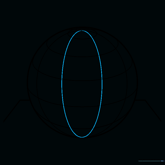 Finalizing the grid lines on the sphere to complete the 3D wireframe look.