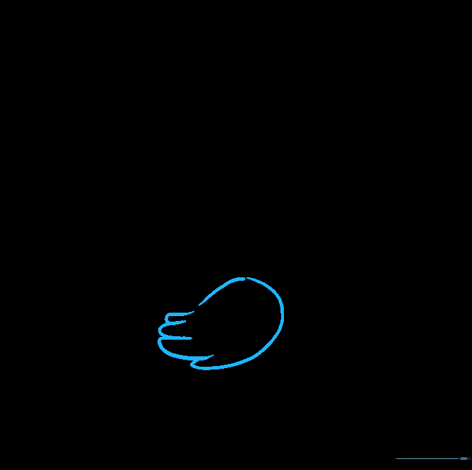 Drawing of a bird wing with distinct feather shapes added to the side of the body.