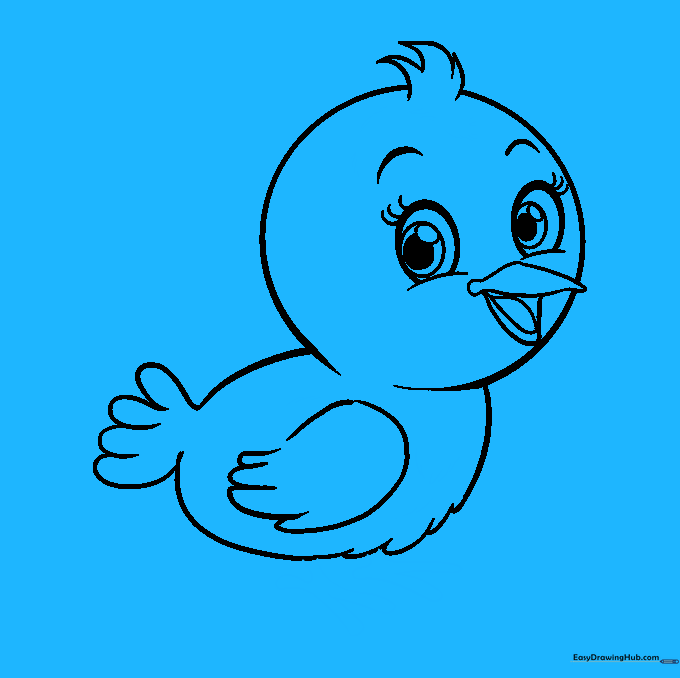 Simple bird feet added to the bottom of the body, with added texture lines on the body.