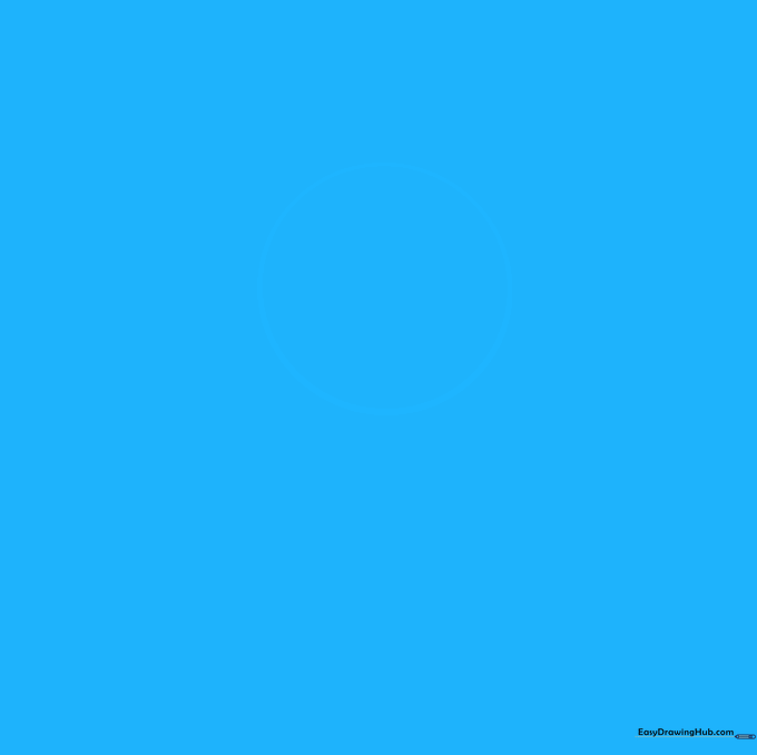 A simple light pencil circle representing the head of a baby bunny on a white background.
